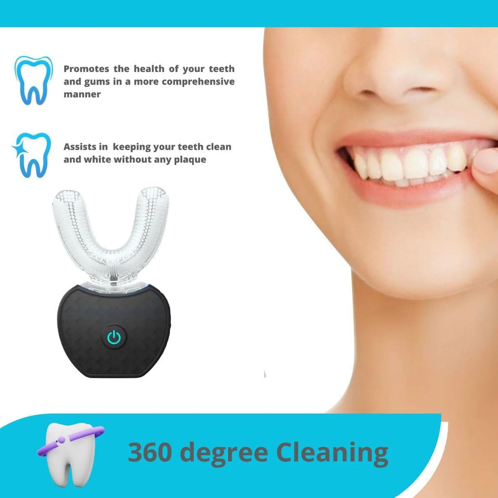 Blanchisseur de dents intelligent automatique à lumière bleue en forme de U