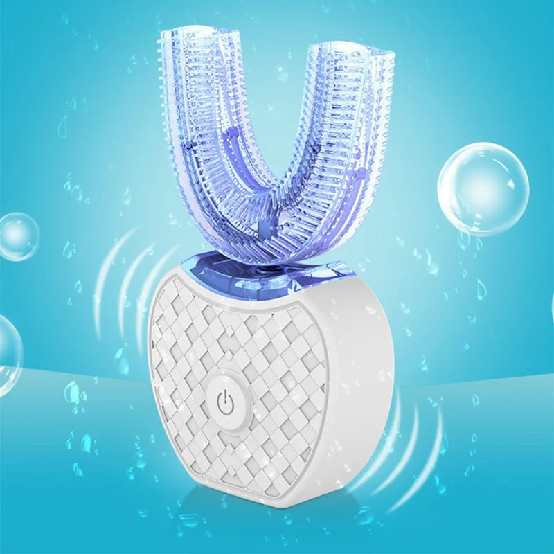 Blanchisseur de dents intelligent automatique à lumière bleue en forme de U